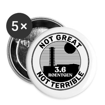 3.6 roetgen Chernobyl Geschenk Radiation Roentgen - Buttons groß 56 mm (5er Pack) - Weiß - Vorne