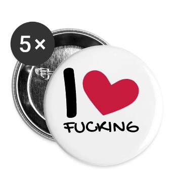 I love - Buttons large 2.2''/56 mm (5-pack) - white - Front