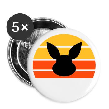 Hasenkopf vor Halbsonne - Buttons groß 56 mm (5er Pack) - Weiß - Vorne