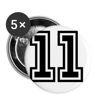 11 Zahl symbol - Buttons groß 56 mm (5er Pack) - Weiß - Vorne