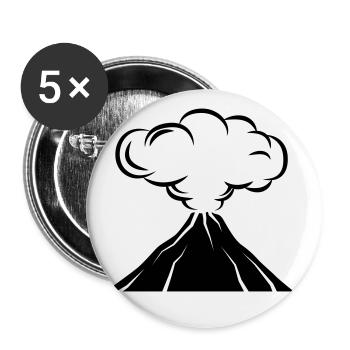 Vulkan icon symbol - Buttons groß 56 mm (5er Pack) - Weiß - Vorne