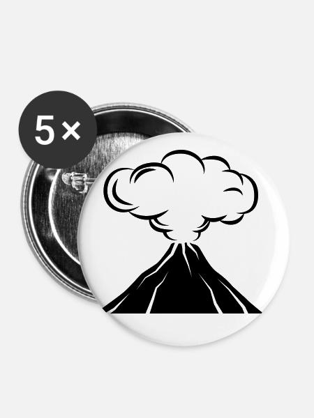 Vulkan icon symbol - Buttons groß 56 mm (5er Pack) - Weiß