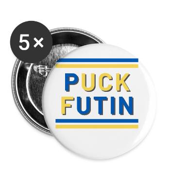 Puck futin stop war - Buttons large 2.2''/56 mm (5-pack) - white - Front
