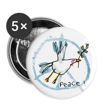 Édition Paix / Mouette / Lumière - Lot de 5 grands badges (56 mm) - blanc - Devant