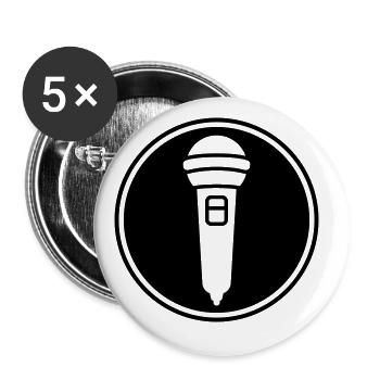 Microphone icon - Buttons large 2.2''/56 mm (5-pack) - white - Front