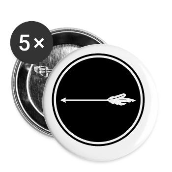 Icône en forme de flèche - Lot de 5 grands badges (56 mm) - blanc - Devant