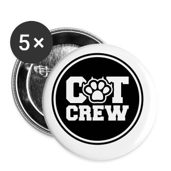 Cat Crew - Buttons groß 56 mm (5er Pack) - Weiß - Vorne