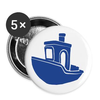 Le Bateau Benchy IV - Buttons large 2.2''/56 mm (5-pack) - white - Front