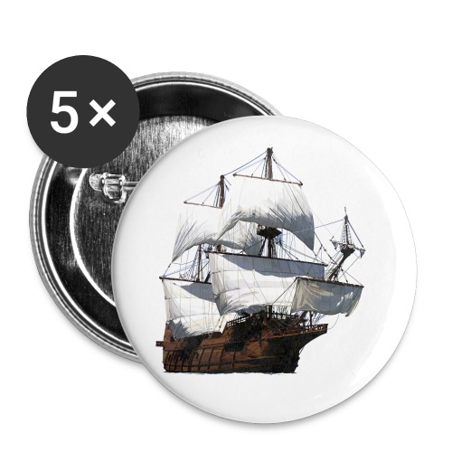 Segelschiff - Buttons groß 56 mm (5er Pack)
