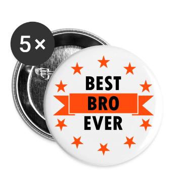 Meilleur bro de tous les temps (bannières, étoiles) - Lot de 5 grands badges (56 mm) - blanc - Devant