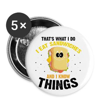 Sandwich Love et Scientist Cheese Food - Lot de 5 grands badges (56 mm) - blanc - Devant