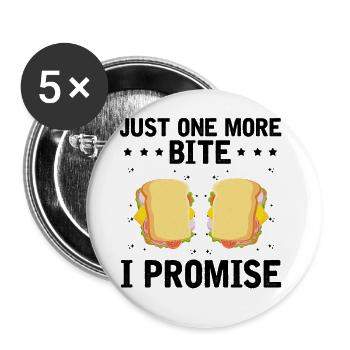 Nourriture Amour Sandwich Fromage Cadeau Ketchup - Lot de 5 grands badges (56 mm) - blanc - Devant