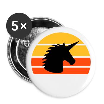 Unicorn in front of a half-sun - Buttons large 2.2''/56 mm (5-pack) - white - Front