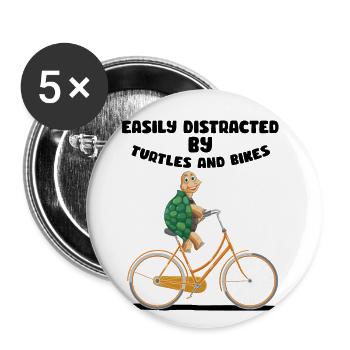 Turtles And Bicycles Bicycle Marine Biologist - Buttons large 2.2''/56 mm (5-pack) - white - Front