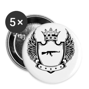 Rifle icon coat of arms - Buttons large 2.2''/56 mm (5-pack) - white - Front