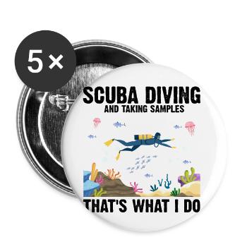 Diving Diver Marine Biologist Marine Biology Ocean - Buttons large 2.2''/56 mm (5-pack) - white - Front