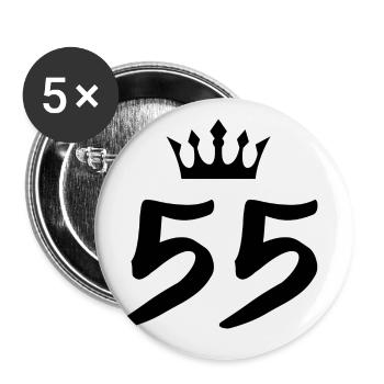 55 Couronne numérique - Lot de 5 grands badges (56 mm) - blanc - Devant