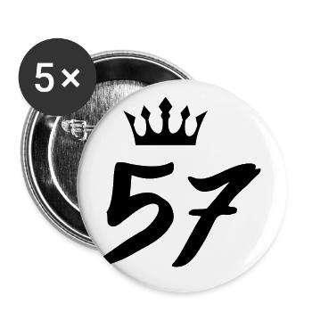 57 Couronne de numéro - Lot de 5 grands badges (56 mm) - blanc - Devant