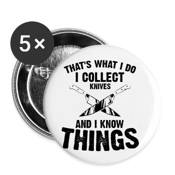 White Things et Collect Knife Knife Collector Design - Lot de 5 grands badges (56 mm) - blanc - Devant