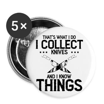 White Things and Collect Knife Knife Collector Design - Buttons large 2.2''/56 mm (5-pack) - white - Front