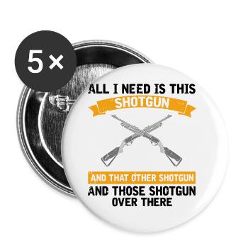 Drôle de conception de chasse au canard Hunter Hunting Duck Design - Lot de 5 grands badges (56 mm) - blanc - Devant