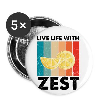 Limonade Limonade Limonade Limonade Stand Design - Lot de 5 grands badges (56 mm) - blanc - Devant