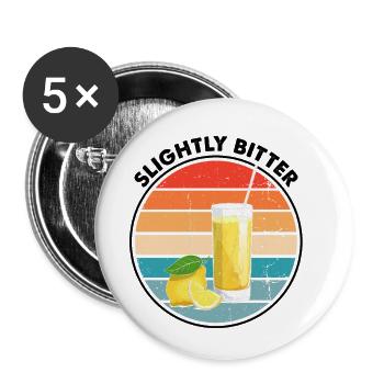 Lemon Design Lemonades Stand Boss Vente de citron - Lot de 5 grands badges (56 mm) - blanc - Devant