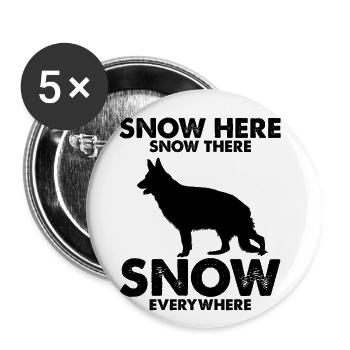 Design Deutscher Schäferhund Polizei Design - Buttons groß 56 mm (5er Pack) - Weiß - Vorne