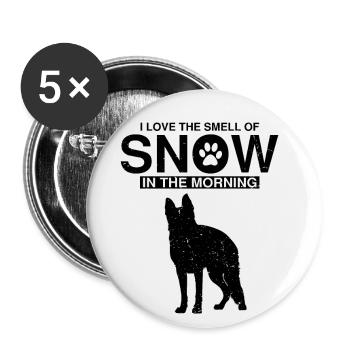 Design Deutscher Schäferhund Polizei Design - Buttons groß 56 mm (5er Pack) - Weiß - Vorne