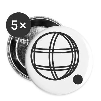 Boccia Boule Ball Sticker Minimalist - Buttons large 2.2''/56 mm (5-pack) - white - Front