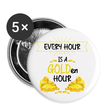 Gold Digger Gold Panning Gold Mining Designs - Buttons large 2.2''/56 mm (5-pack) - white - Front