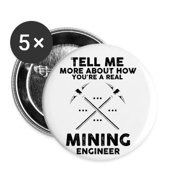 Gold Digger Gold Panning Gold Mining Designs - Buttons large 2.2''/56 mm (5-pack) - white - Front