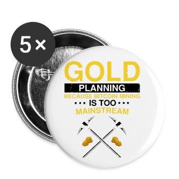 Gold Digger Gold Panning Gold Mining Designs - Buttons large 2.2''/56 mm (5-pack) - white - Front