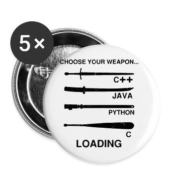 Conception de cybersécurité pour la sécurité informatique et les pirates informatiques - Lot de 5 grands badges (56 mm) - blanc - Devant