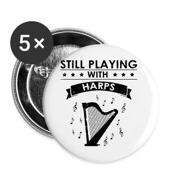Conceptions de joueurs de harpe pour les conceptions de joueurs de harpe - Lot de 5 grands badges (56 mm) - blanc - Devant