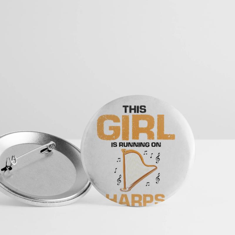Conceptions de joueurs de harpe pour les conceptions de joueurs de harpe Lot de 5 grands badges (56 mm)