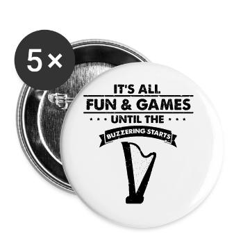 Conceptions de harpiste pour conceptions de harpiste - Lot de 5 grands badges (56 mm) - blanc - Devant