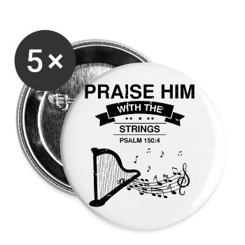Conceptions de harpiste pour conceptions de harpiste - Lot de 5 grands badges (56 mm) - blanc - Devant