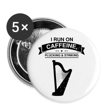 Conception de harpe pour harpistes et harpistes - Lot de 5 grands badges (56 mm) - blanc - Devant
