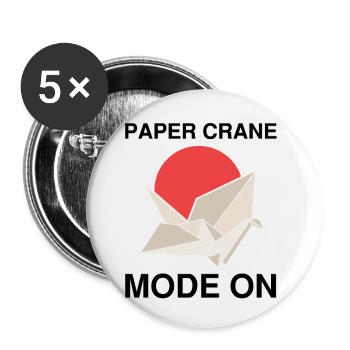 Japanisches Origami Design und Kirigami Origami - Buttons groß 56 mm (5er Pack) - Weiß - Vorne