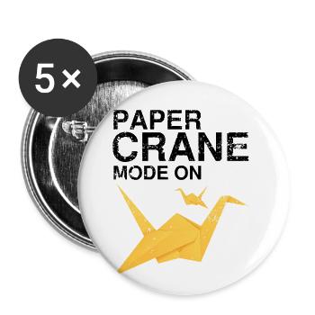 Farbenfroher Kirigami Origami Design - Buttons groß 56 mm (5er Pack) - Weiß - Vorne