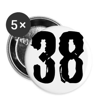 38 Number jersey - Buttons large 2.2''/56 mm (5-pack) - white - Front