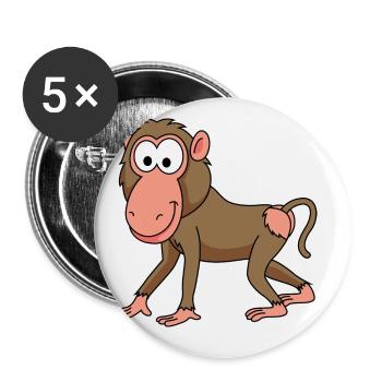 Monkey monkey comic - Buttons large 2.2''/56 mm (5-pack) - white - Front