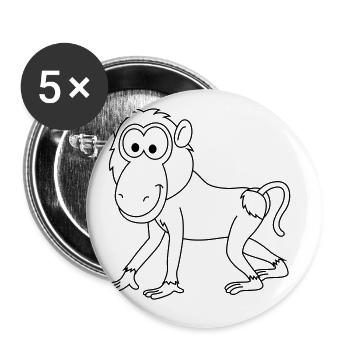 Monkey monkey comic - Buttons large 2.2''/56 mm (5-pack) - white - Front