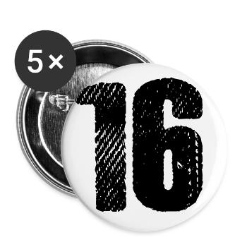 16 number jersey - Buttons large 2.2''/56 mm (5-pack) - white - Front