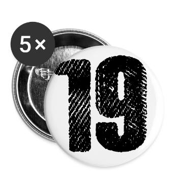 19 number jersey - Buttons large 2.2''/56 mm (5-pack) - white - Front