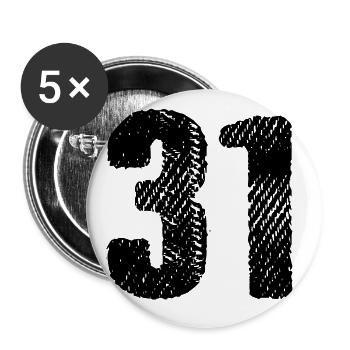 31 number jersey - Buttons large 2.2''/56 mm (5-pack) - white - Front