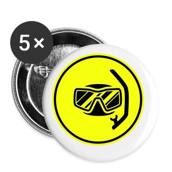 Diving goggles circle icon - Buttons large 2.2''/56 mm (5-pack) - white - Front