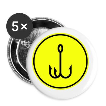Angelhaken angler icon - Buttons groß 56 mm (5er Pack) - Weiß - Vorne