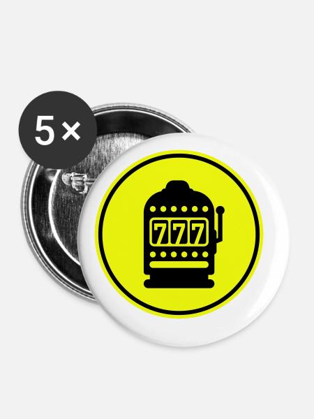 Einarmiger bandit Silhouette icon - Buttons groß 56 mm (5er Pack) - Weiß